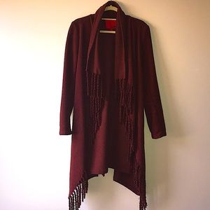 Shawl Collar Fringe “Coatigan”